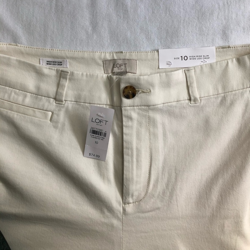 LOFT high rise slim wide leg cropped size 10 - Picture 4 of 4